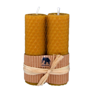 1 vela cilíndrica de cera natural de abeja 17.5x4 - Canaryceras