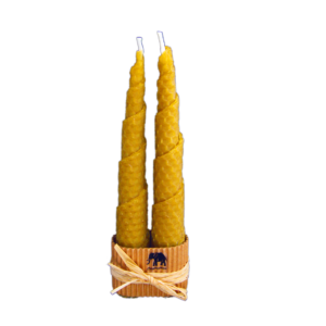 1 vela cilíndrica de cera natural de abeja 17.5x4 - Canaryceras