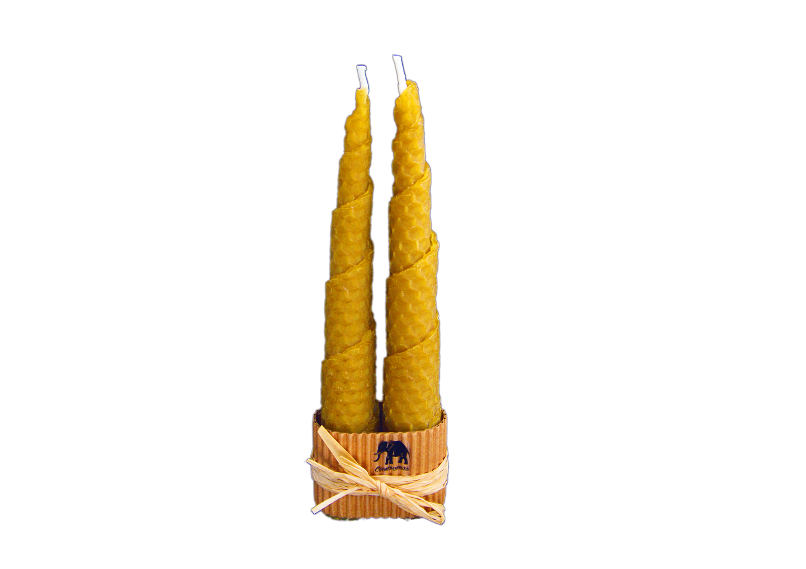 Imagen destacada de '2 velas torneadas de cera natural de abeja 17.5 alto'